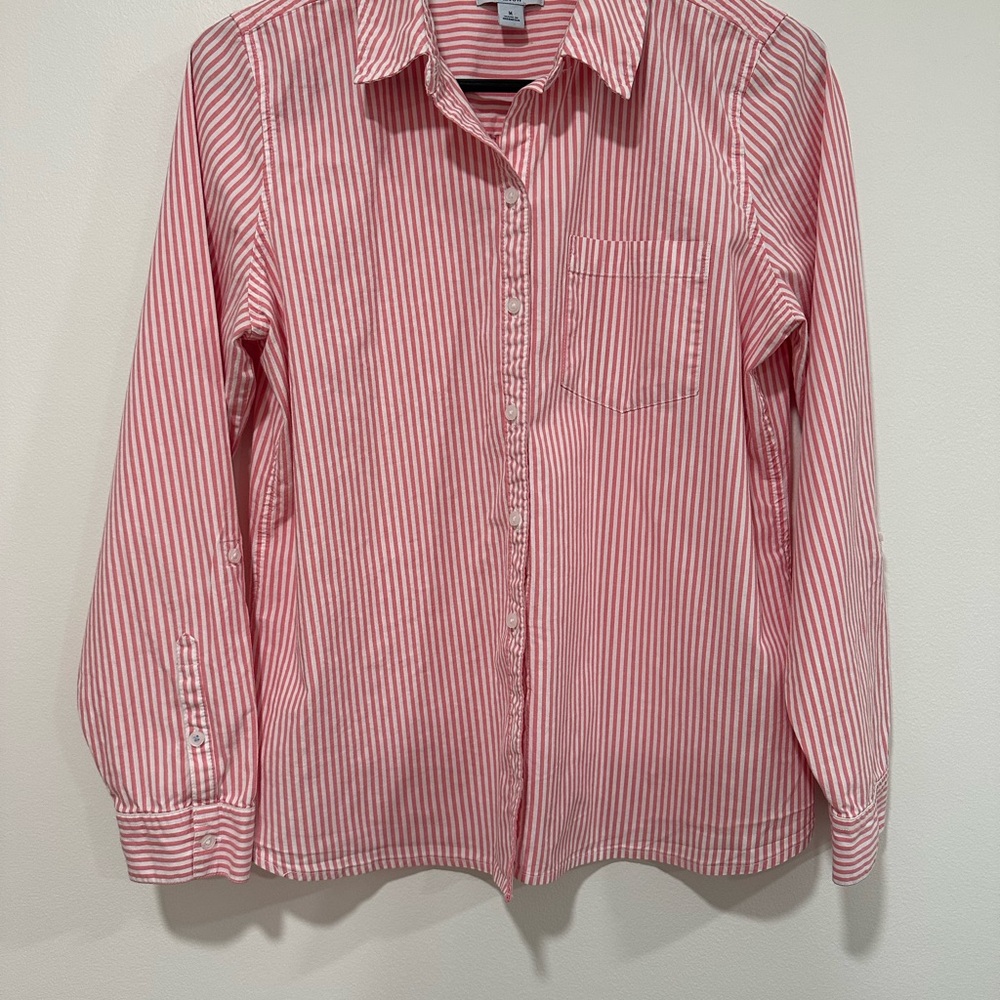 Croft & Barrow Coral Striped Shirt